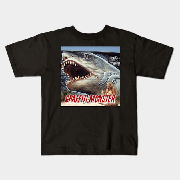 Graffiti Monster™ - Series #0 - New England Summer Sharks - 1 of 9 Kids T-Shirt by gothamexodus